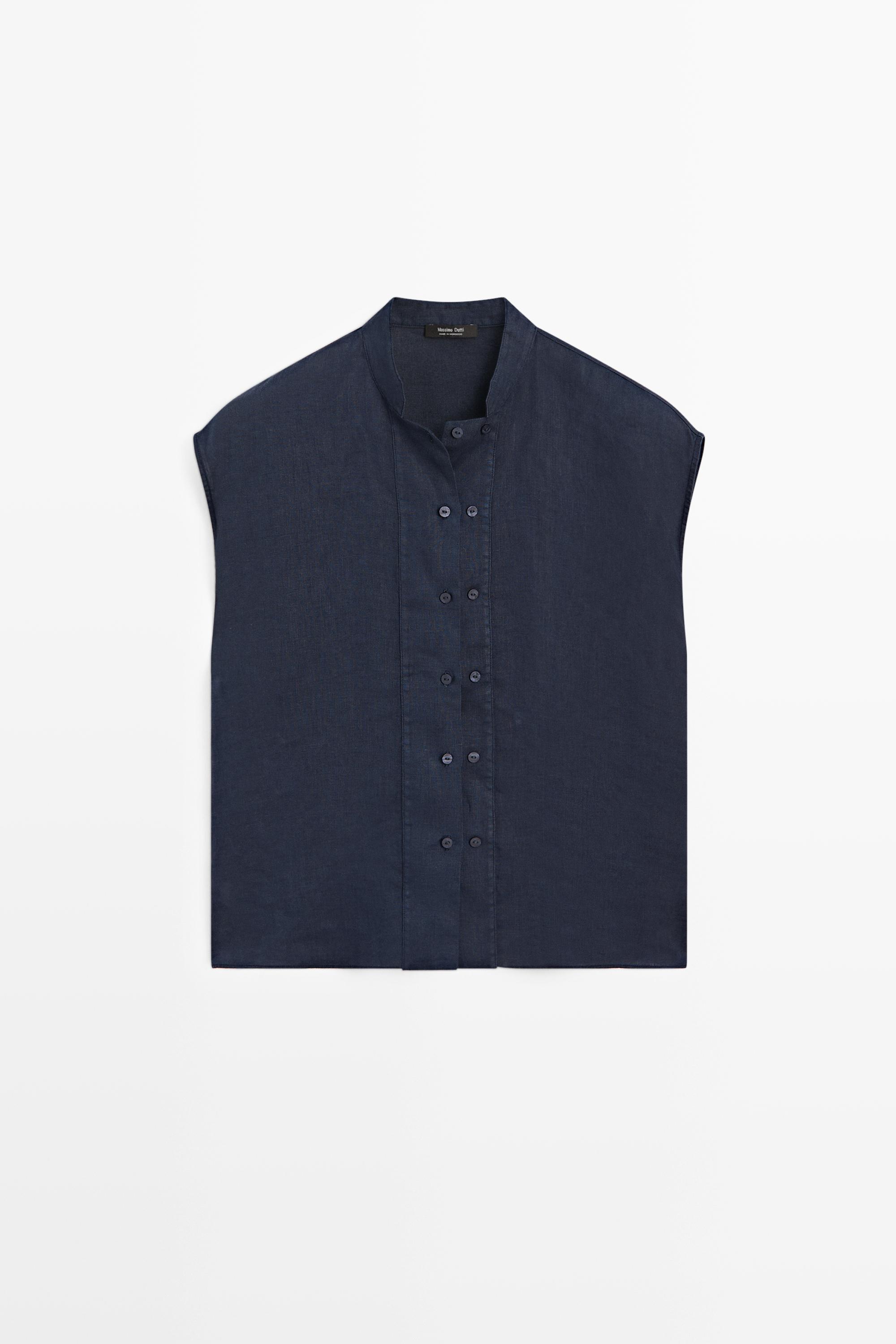 Chemise fluide à boutons 100 % lin